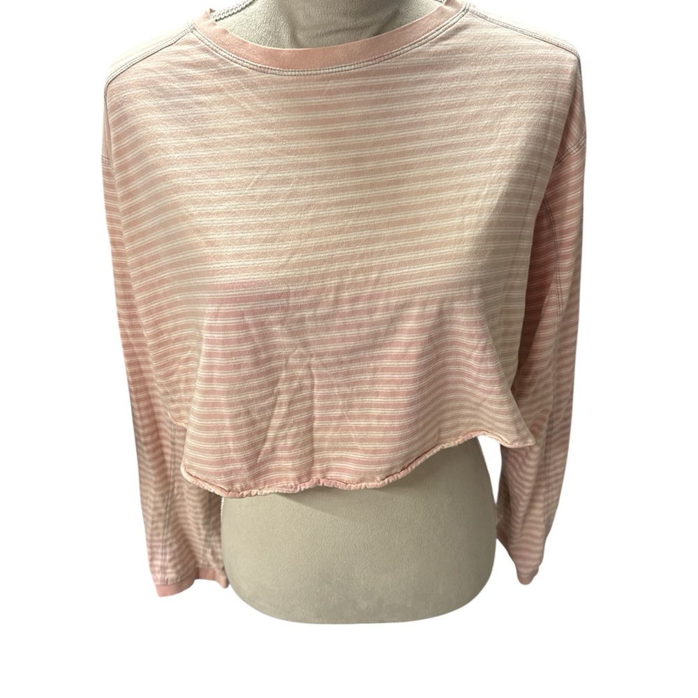BDG Pink and Cream Striped Crop Top